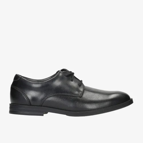 Clarks School Rufus Edge Youth Black Leather Wide - 4.5 Image 1