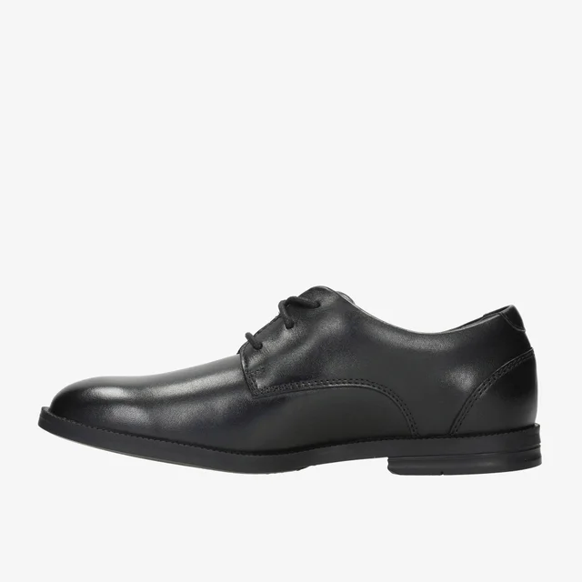 Clarks School Boys Black Rufus Edge Youth Leather Wide