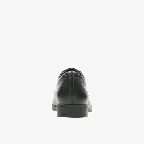 Clarks School Sami Walk Youth Black Leather Wide - 4 Image 5
