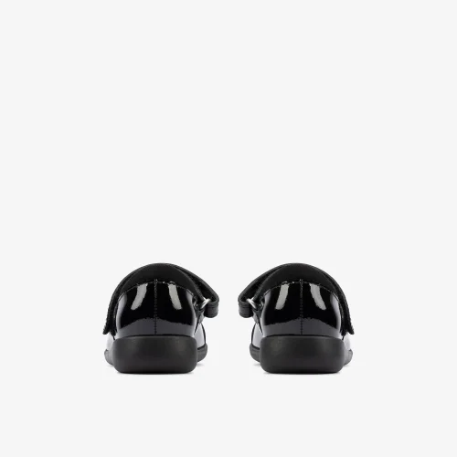 Clarks School Etch Beam Toddler Black Patent Standard - 7.5 Infants Image 5