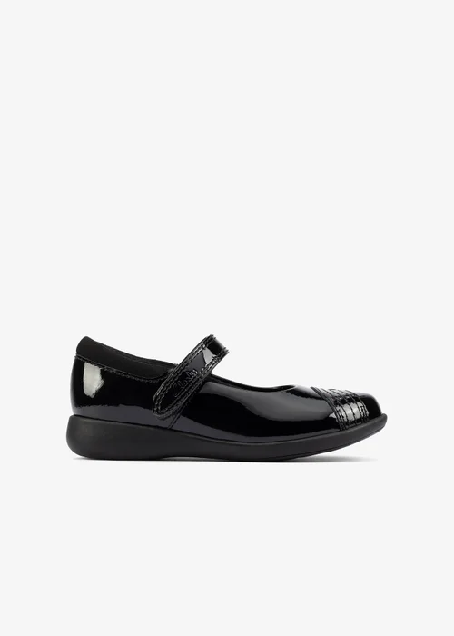 Clarks School Etch Beam Toddler Black Patent Standard - 7.5 Infants Image 1