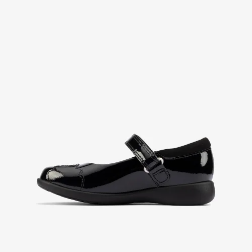 Clarks School Etch Beam Toddler Black Patent Standard - 7.5 Infants Image 2