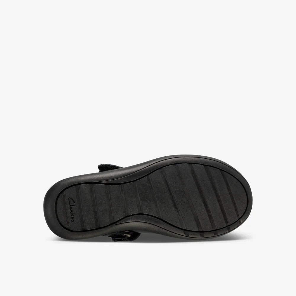 Clarks School Etch Beam Toddler Black Patent Wide - 7 Infants Image 3