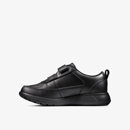 Clarks School Scape Flare Toddler Black Leather Wide - 8.5 Infants Image 2