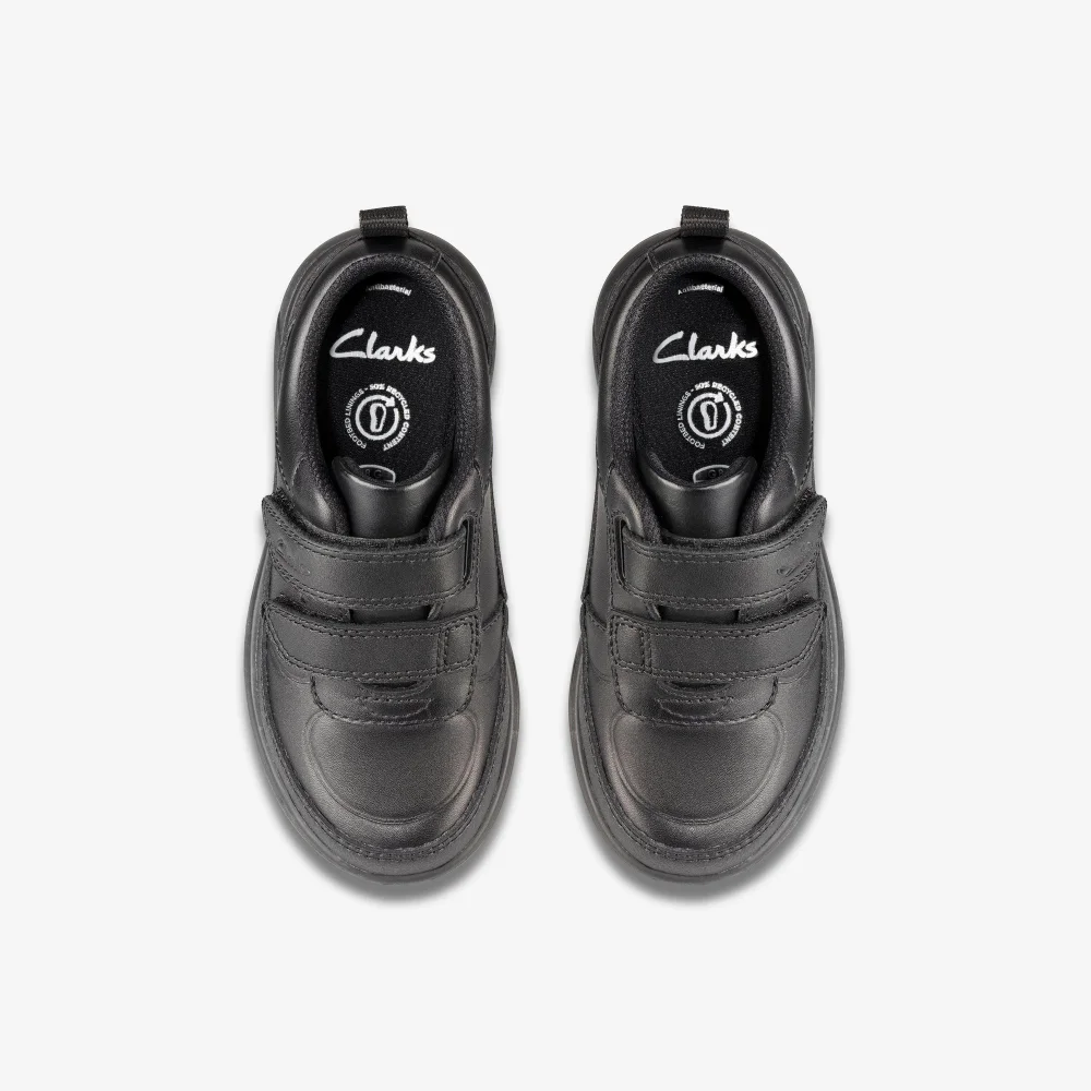 Clarks School Scape Flare Toddler Black Leather Wide - 8.5 Infants Image 6