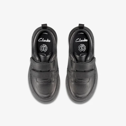 Clarks School Scape Flare Toddler Black Leather Wide - 8.5 Infants Image 6