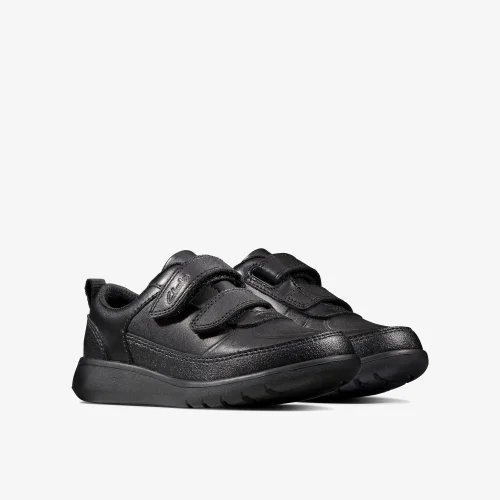 Clarks School Scape Flare Toddler Black Leather Standard - 7.5 Infants Image 4