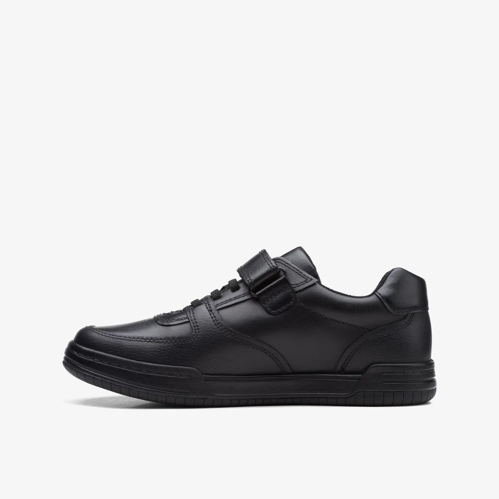 Clarks School Fawn Lay Older Black Leather Wide - 13 Infant Image 3