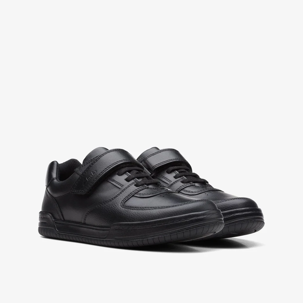 Clarks School Fawn Lay Older Black Leather Extra Wide - 1 Image 2