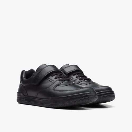 Clarks School Fawn Lay Older Black Leather Extra Wide - 1 Image 2