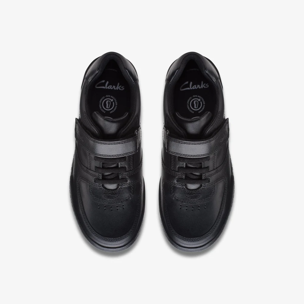 Clarks School Fawn Lay Older Black Leather Extra Wide - 1 Image 6