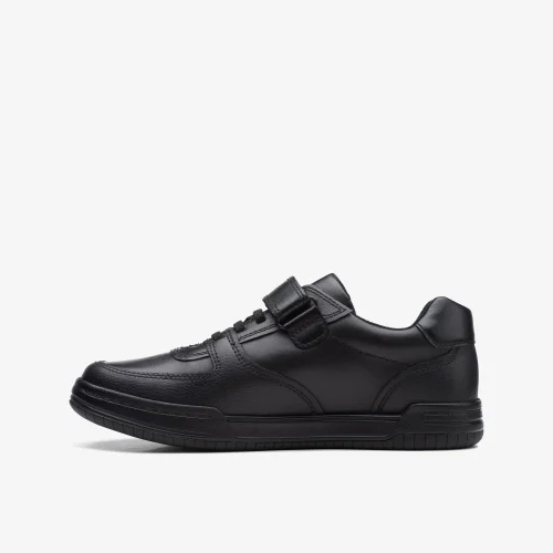 Clarks School Fawn Lay Older Black Leather Extra Wide - 1 Image 3