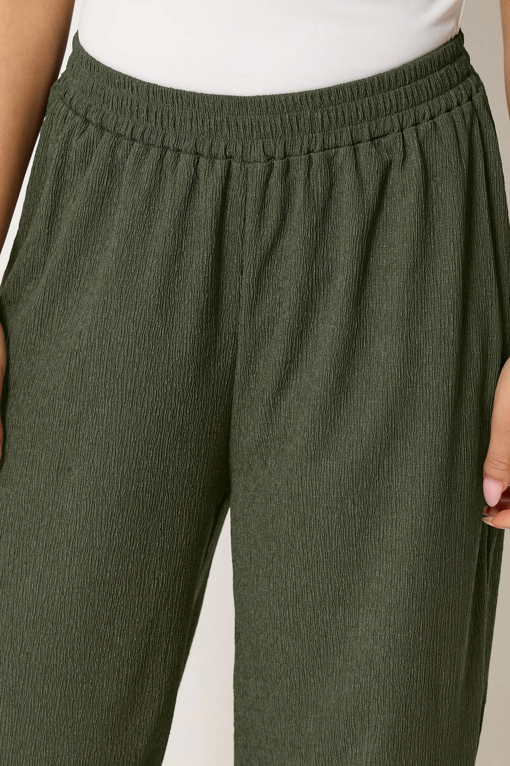 M&Co Petite Khaki Green Balloon Trousers - 10 Image 4