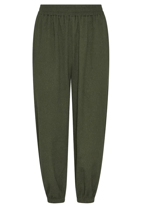 M&Co Petite Khaki Green Balloon Trousers - 10 Image 5
