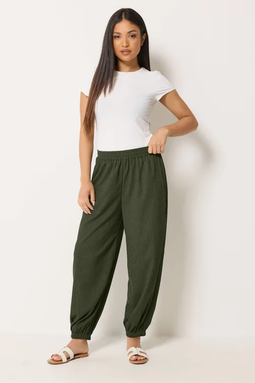 M&Co Petite Khaki Green Balloon Trousers - 10 Image 2