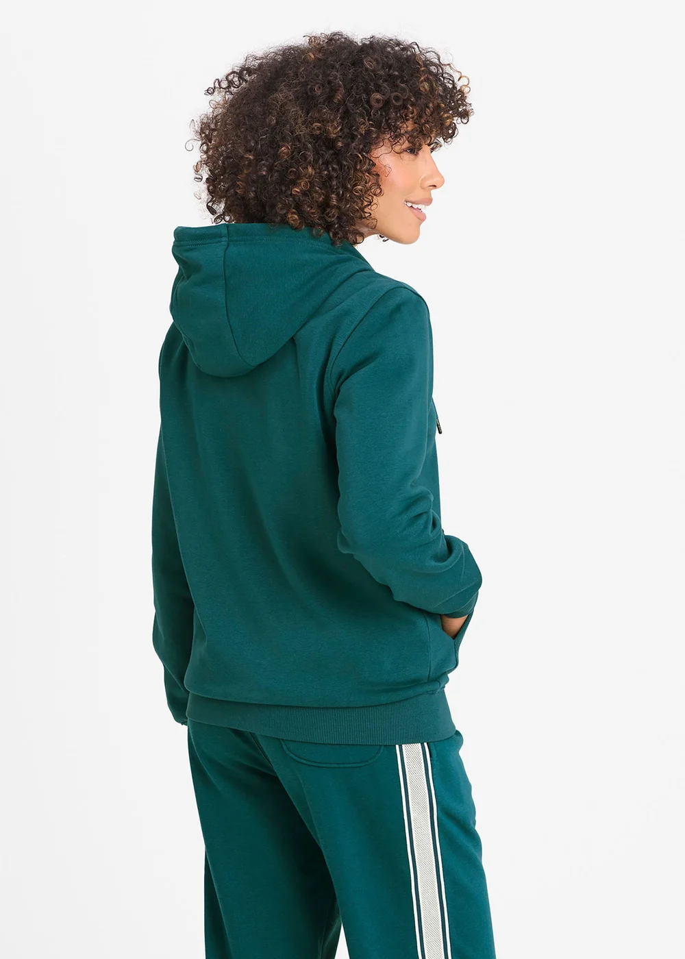 Cotton Traders Dark Teal Hooded Zip Through Sweat Top - 4XL Image 2