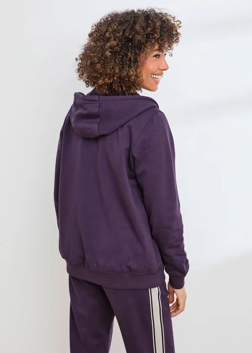 Cotton Traders Blackcurrant Hooded Zip Through Sweat Top - XL Image 3