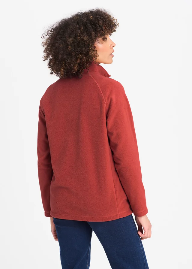 Cotton Traders Burnt Umber Microfleece Half Zip Top