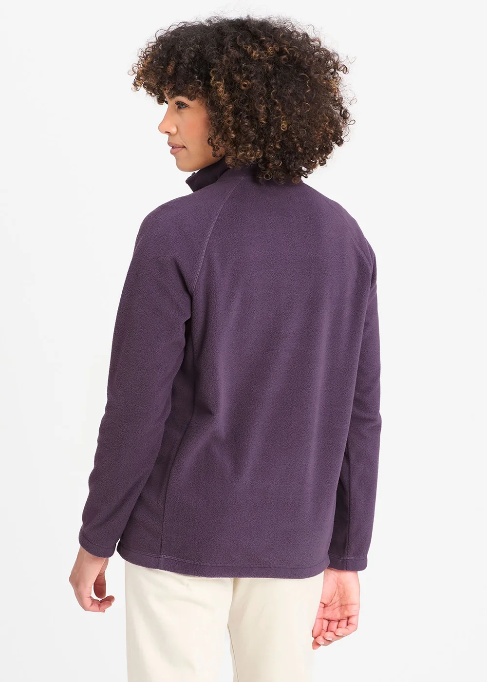 Cotton Traders Blackcurrant Microfleece Half Zip Top - M Image 2
