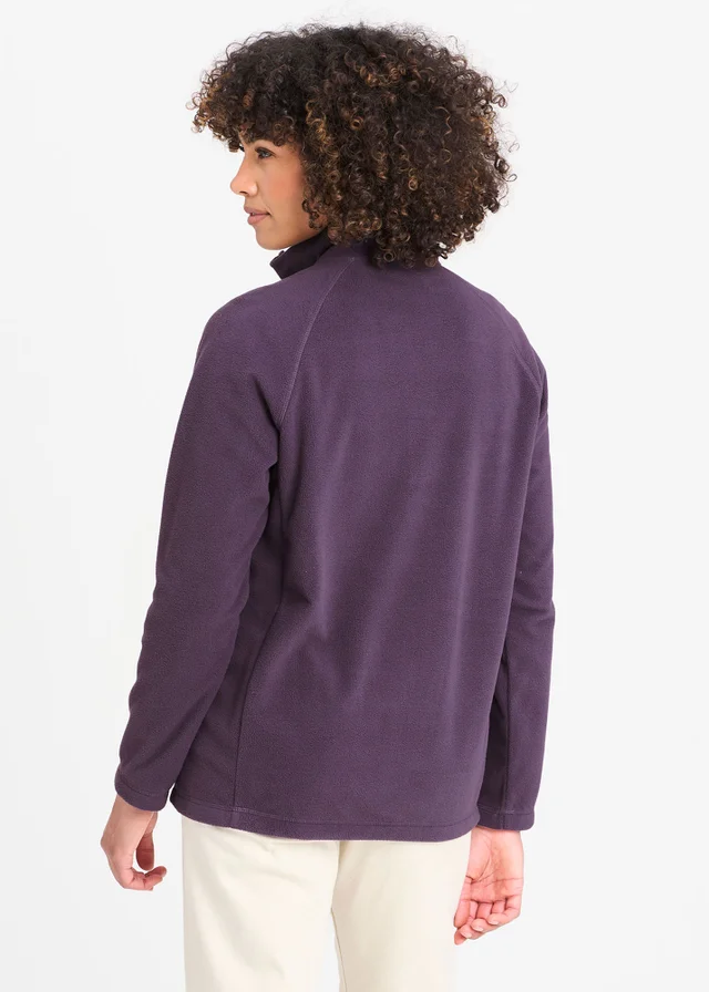 Cotton Traders Blackcurrant Microfleece Half Zip Top