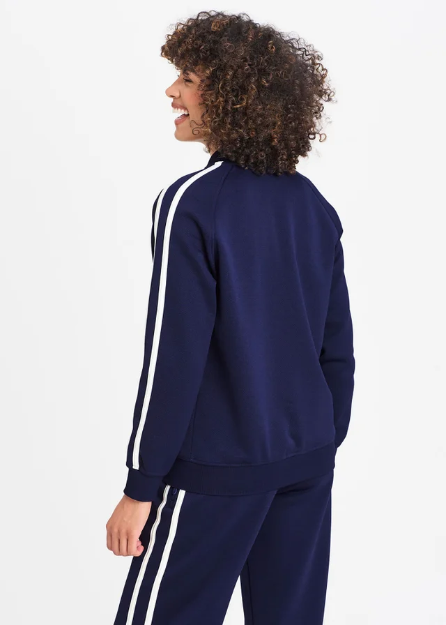 Cotton Traders Marine Zip through Track Top