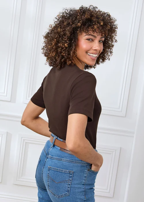 Cotton Traders Dark Chocolate Short Sleeve Crew Neck Base Layer Top - XL Image 3