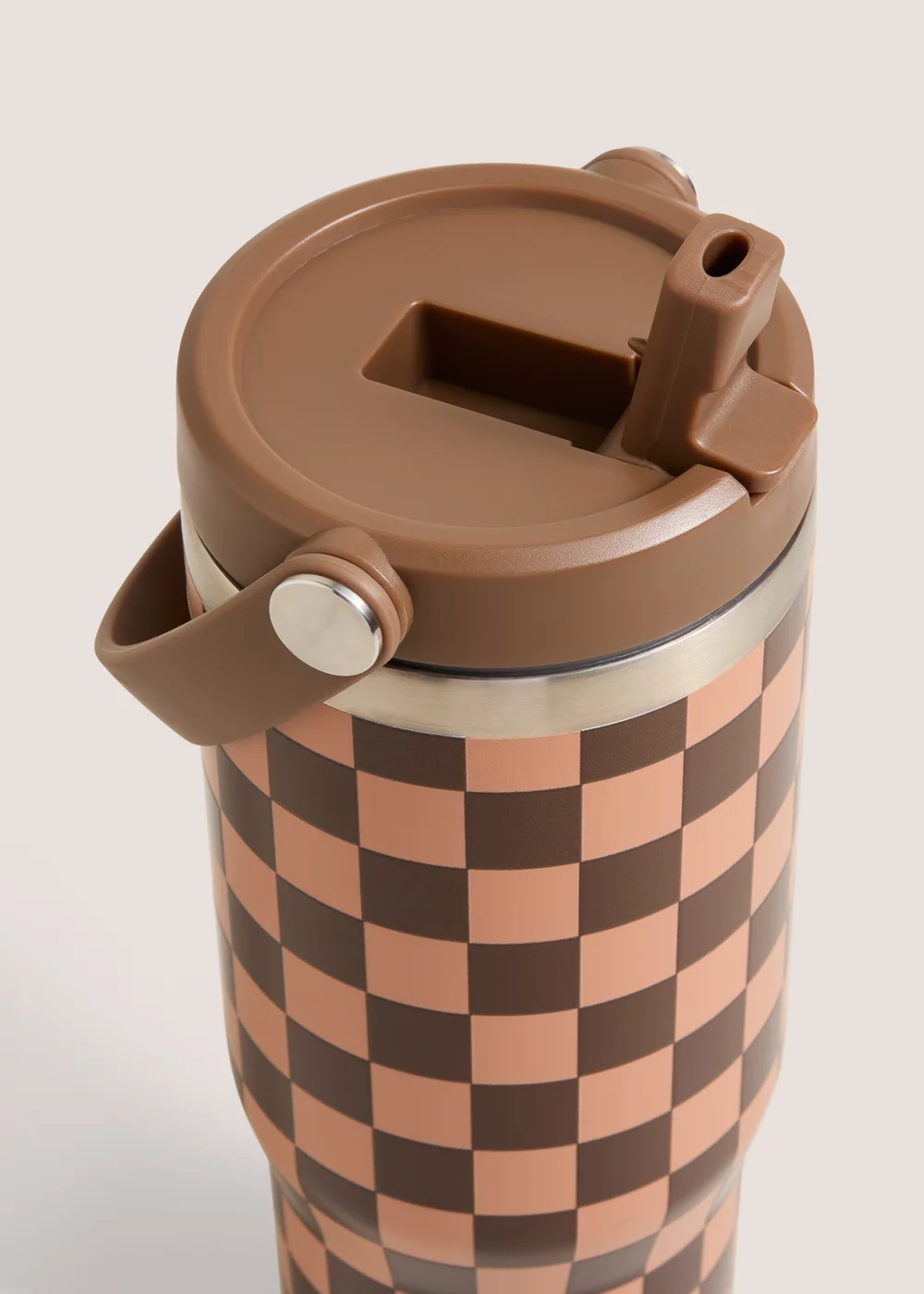 Brown Check Handled Tumbler Bottle Image 2