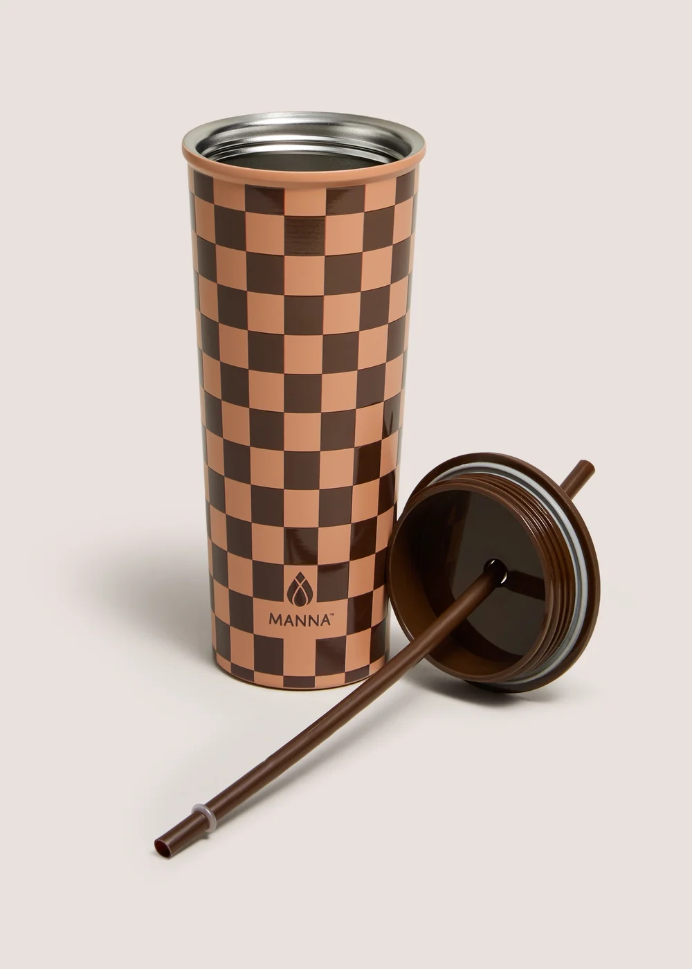 Brown Check Tumbler Bottle Image 2