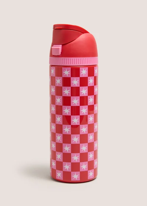 Pink & Red Star Water Bottle Image 1