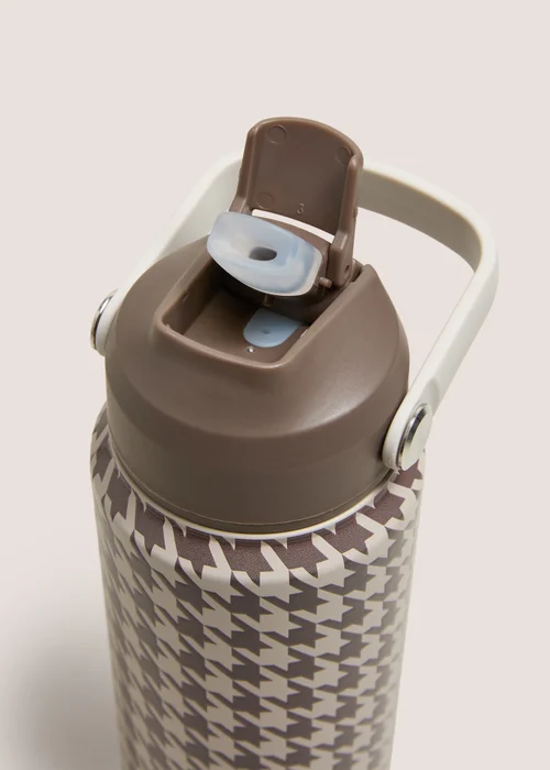Beige Houndstooth Tumbler Bottle Image 2