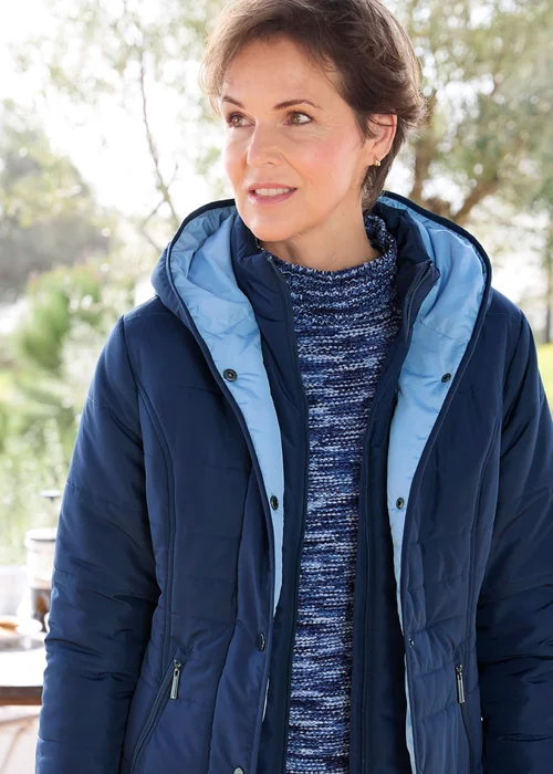 Cotton Traders Navy Padded Hooded Jacket - 20 Image 4