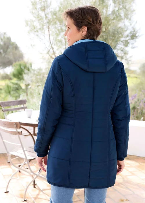 Cotton Traders Navy Padded Hooded Jacket - 20 Image 3