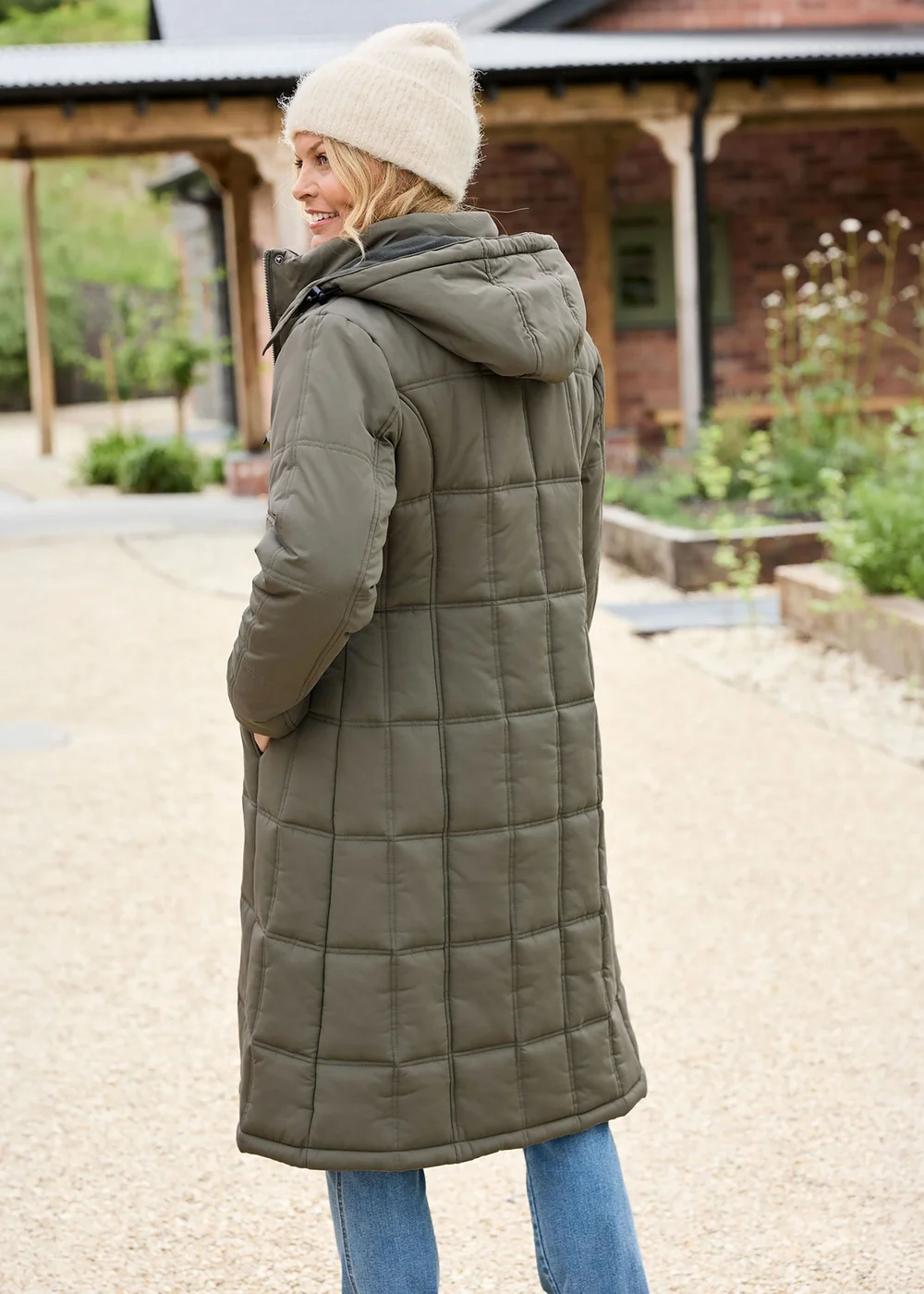 Cotton Traders Dark Forest Long Padded Hooded Coat - 14 Image 3