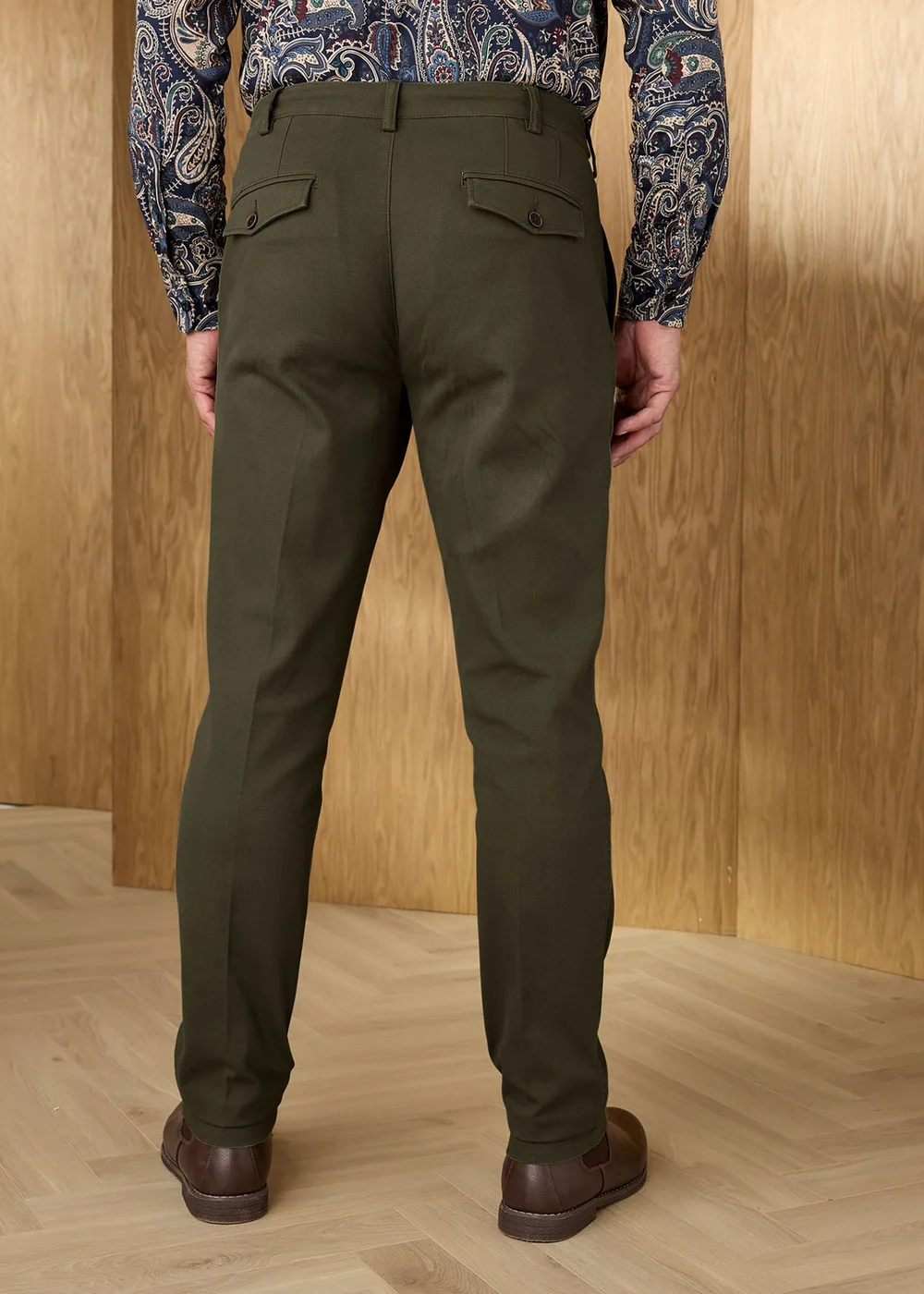 Cotton Traders Deep Khaki Signature Dobby Texture Chino - 8 Image 3