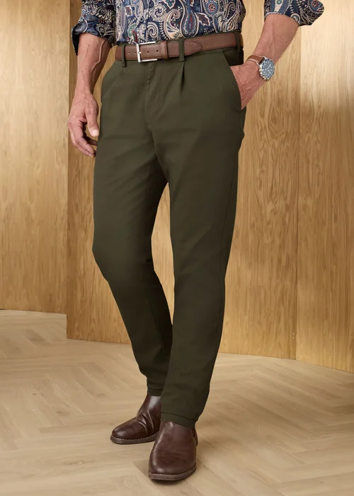 Cotton Traders Deep Khaki Signature Dobby Texture Chino - 8 Image 1