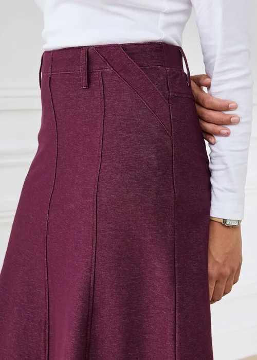 Cotton Traders Mulberry Jersey Denim Pull-On Midi Skirt - 24 Image 4