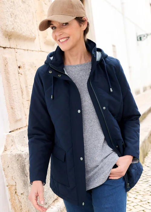 Cotton Traders Navy Showerproof Padded Jacket - 14 Image 1