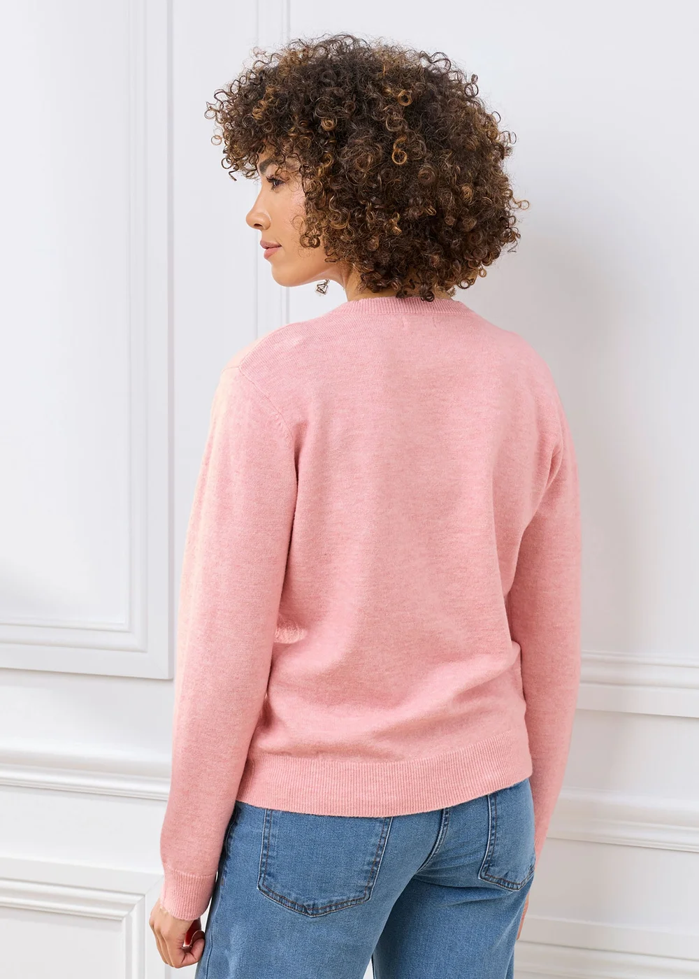 Cotton Traders Rose Fine Knit V-Neck Jumper - 20 Image 3