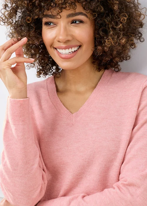 Cotton Traders Rose Fine Knit V-Neck Jumper - 20 Image 4