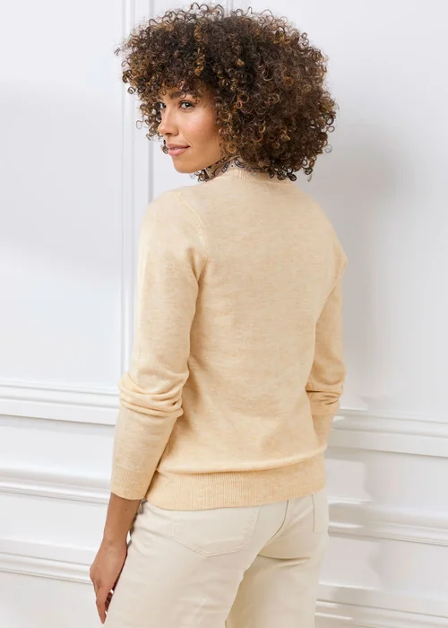 Cotton Traders Parchment Fine Knit Crew Neck Jumper - 20 Image 3