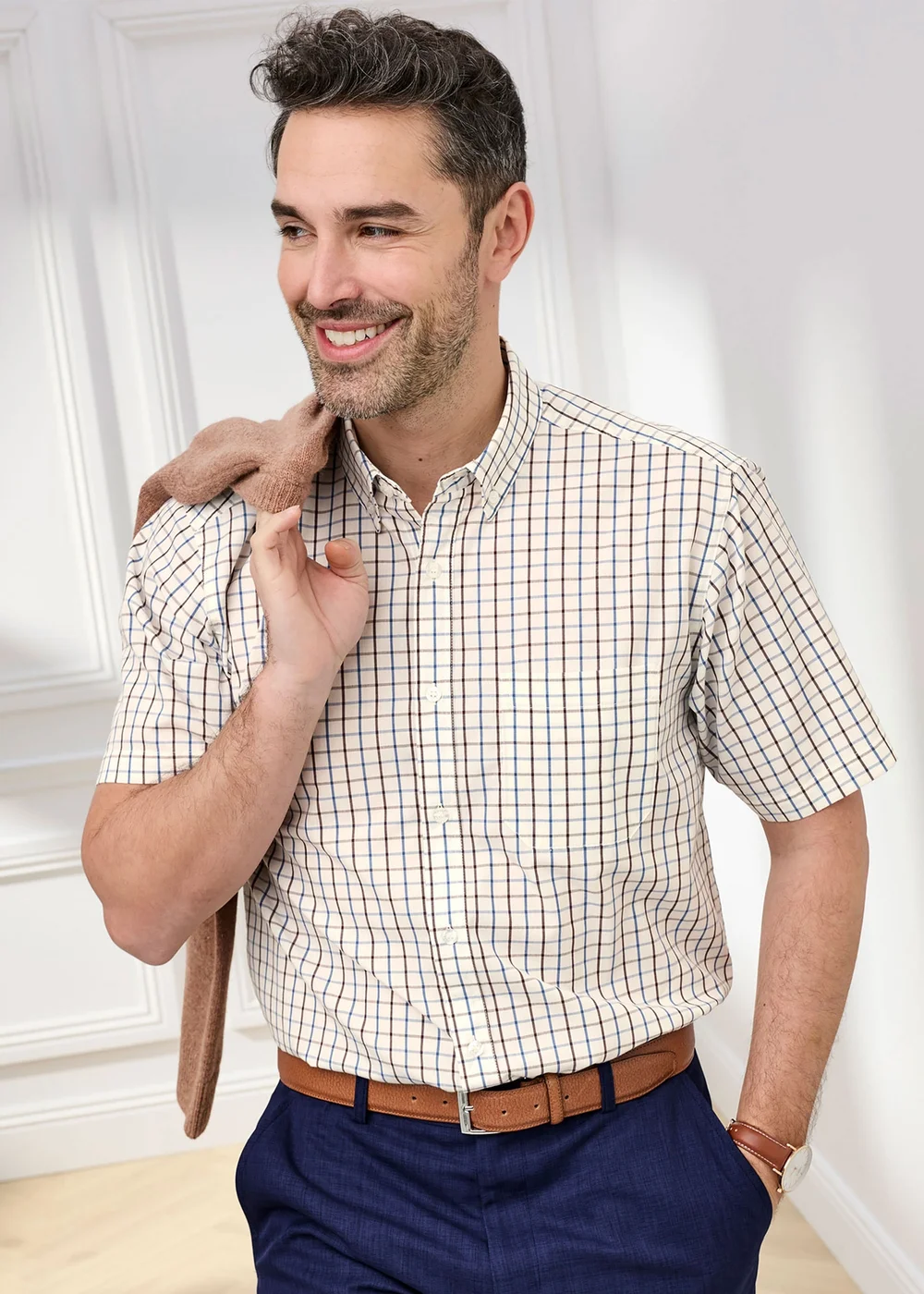Cotton Traders Bark Short Sleeve Easy-care Shirt - 5XL Image 1