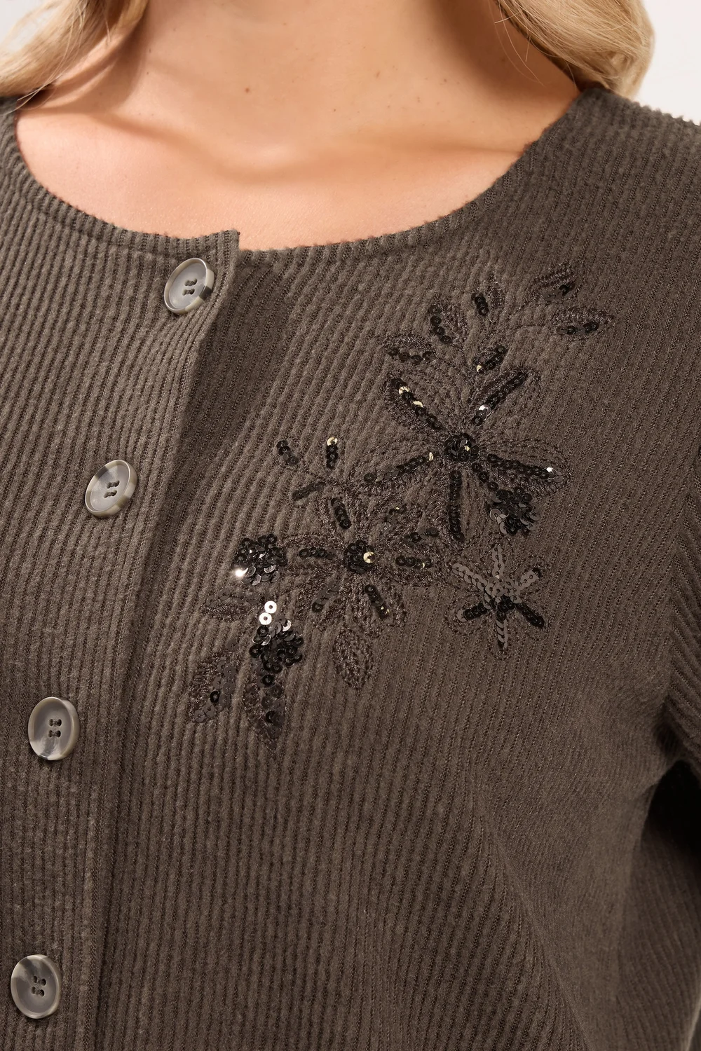 Yours Curve Chocolate Brown Soft Touch Embroidered Cardigan - 22-24 Image 4