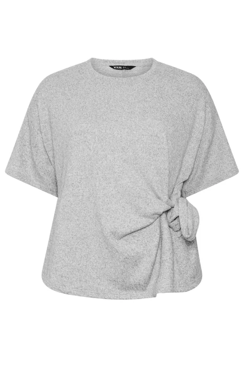Yours Curve Grey Side Knot Soft Touch Top - 18 Image 5