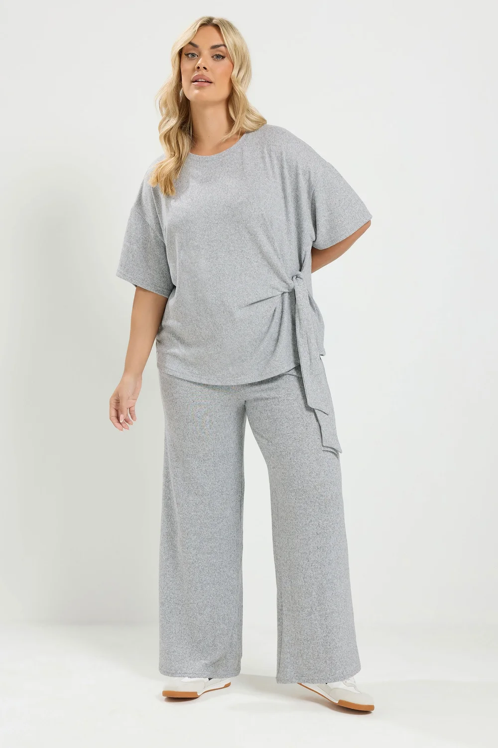Yours Curve Grey Side Knot Soft Touch Top - 18 Image 2