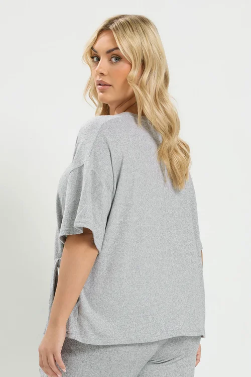 Yours Curve Grey Side Knot Soft Touch Top - 18 Image 3