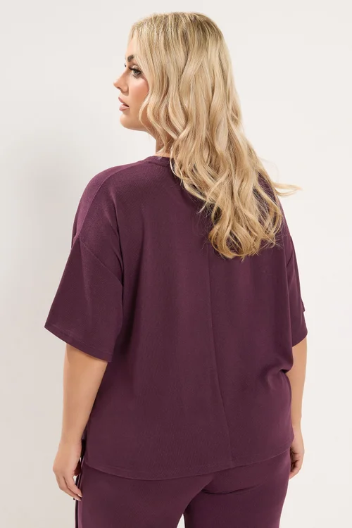 Yours Curve Purple Side Knot Soft Touch Top - 20 Image 3