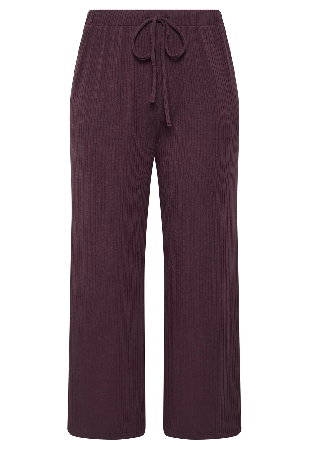 Yours Curve Purple Ribbed Pull On Trousers - 26-28/L30 Image 5