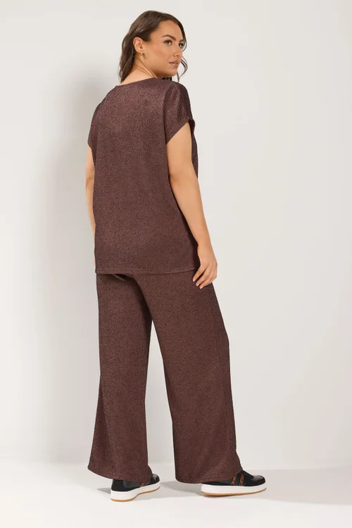 Yours Curve Chocolate Brown Formal Trousers - 26-28/L28 Image 3