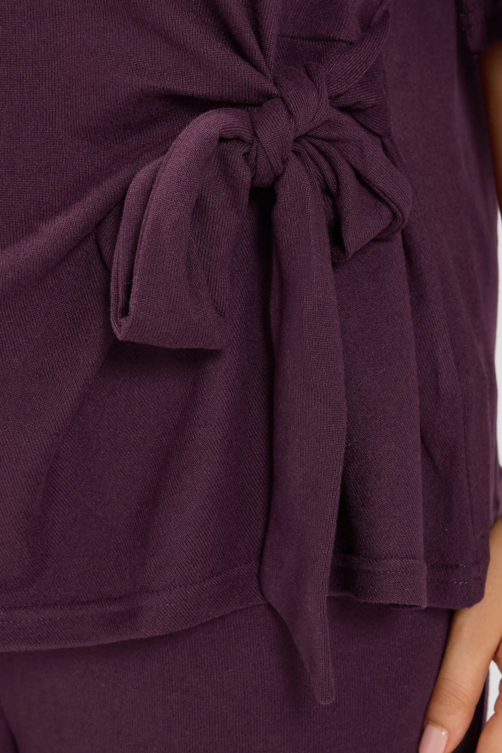 Yours Curve Purple Tie Waist Soft Touch Trouser Set - 12 Image 4