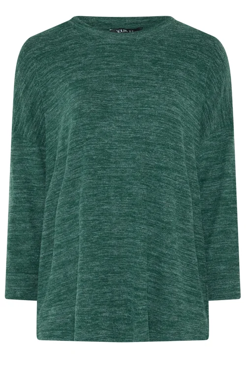 Yours Curve Green Soft Touch Jumper - 22-24 Image 5